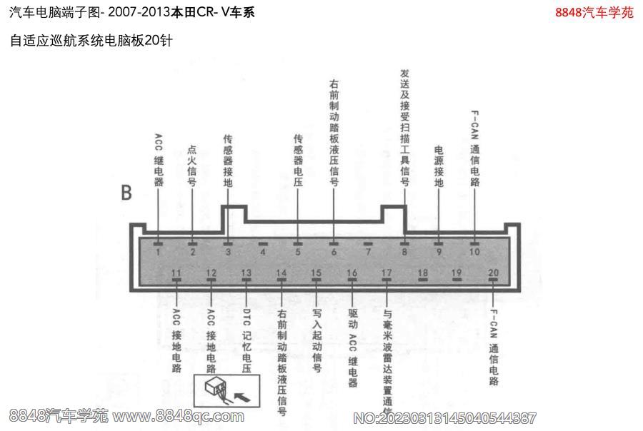 2007-2013本田CR- V 自适应巡航系统电脑板20针